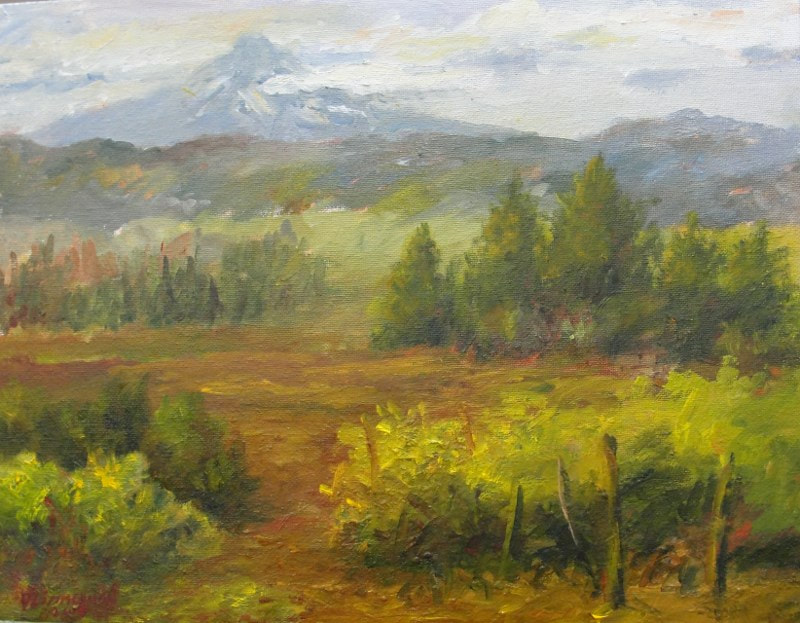 11 x 14 inch painting "View of Mount Hood" - Vicki Zimmerman, 2014